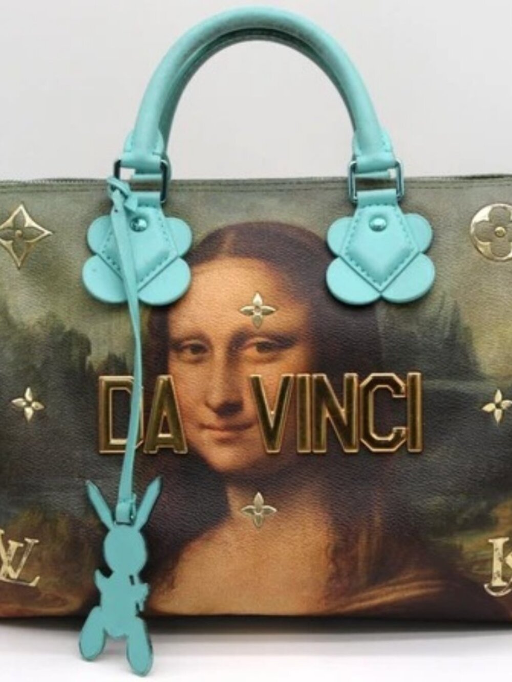 Louis Vuitton Masters Handbag Speedy 30 Da Vinci Jeff Koons - Turquoise